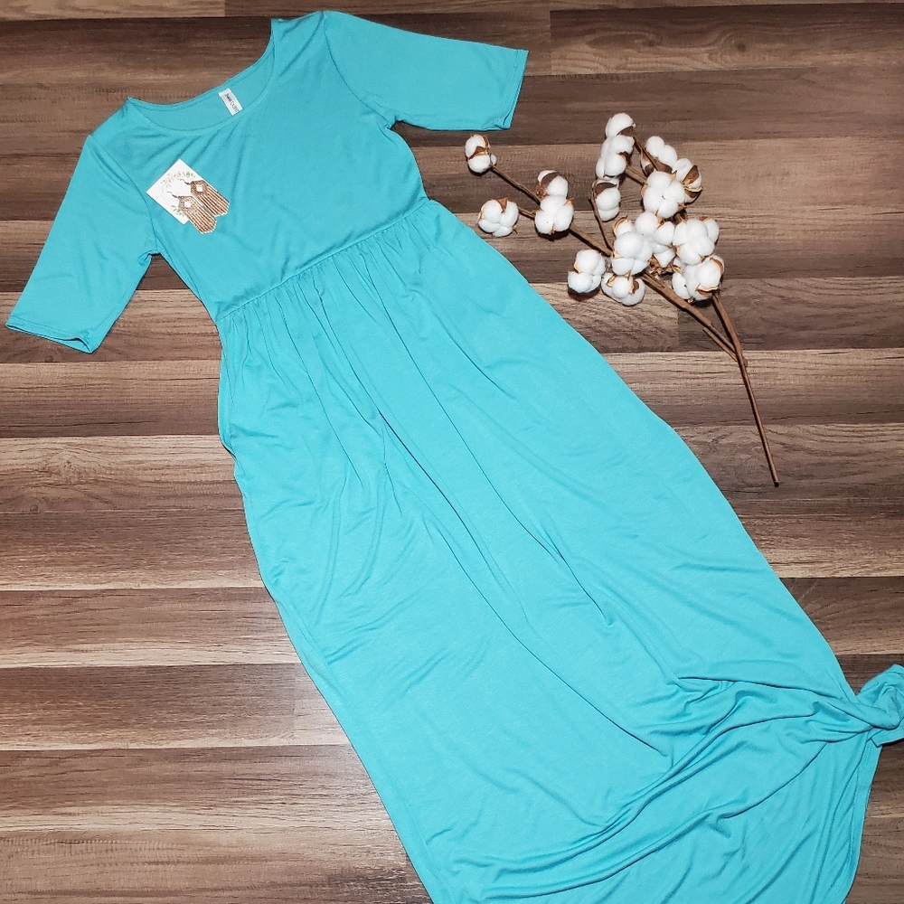 🌸MISSES & PLUS🌸 Ash Mint Maxi w/Pockets
